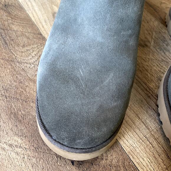 UGG Classic Femme Mini Wedge Slate Gray Cozy Suede Ankle Boot Women's 9.5 - Picture 12 of 13